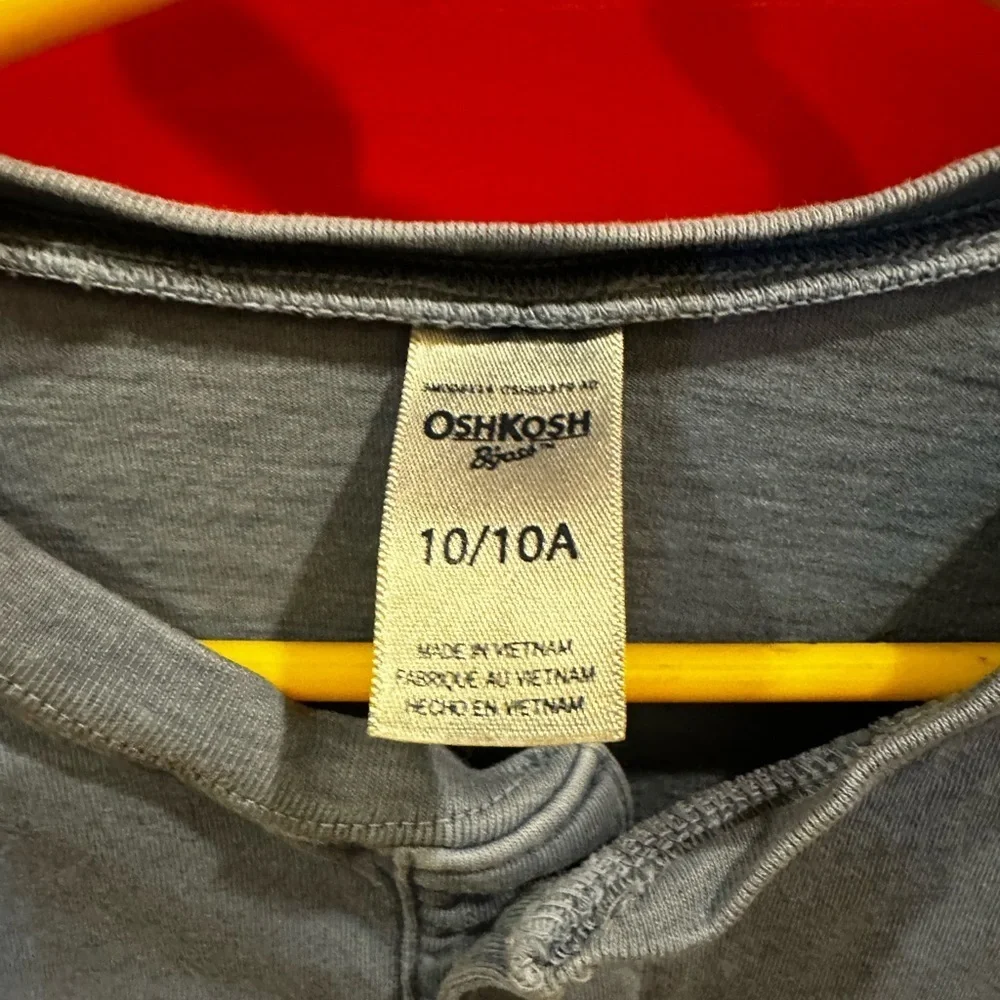 OshKosh B'gosh Blue Long Sleeve Henley Shirt boys size 10
